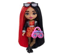 Barbie Lelles un aksesuāri - Barbie Extra Mini Doll Moto Jacket HKP88 Lelle, 0194735106554, Barbie® Extra Mini Doll - Red/Black Hair, Barbie Extra Mini Moto Jacket Lelle