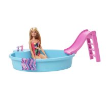 Barbie Lelles un aksesuāri - Barbie Pool with Doll lelle ar baseinu GHL91, 0887961796841, GHL91 Barbie® Pool with Doll, Barbie Pool with Doll lelle ar baseinu