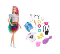 Barbie Lelles un aksesuāri - Barbie Rainbow Cheetah Hair Feature Doll lelle GRN81, GRN81 Barbie®️ Rainbow Cheetah Hair Feature Doll, Barbie Rainbow Cheetah Hair Feature Doll lelle