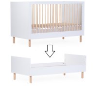 Jauniešu gultiņas - Bērnu gulta Transformeris 70x140 сm Childhome Wonder White, 5420007167233, Wonder White Cot Bed 70x140 Cm B140WW, Gulta Transformeris Childhome, Klasiskā Gulta Transformeris