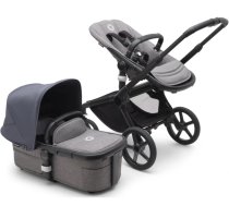 Bērnu rati 2in1 - Bugaboo Fox 5 Grey Melange Bērnu rati 2in1 Black Rāmis + Jumts Stormy Blue, base 8717447143208 + canopy 8717447143710, Bugaboo Bērnu Ratiņi 2in1, Ratiņi 2in1, Rati Bugababoo Fox