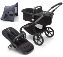 Bērnu rati 2in1 - Bugaboo Fox 5 Midnight black Bērnu rati 2in1 Grafīta rāmis + Jumts Breezy V2 Seaside Blue, 8717447286523, base 8717447143178+canopy breezy V2 8717447626237, Bugaboo Bērnu Ratiņi 2in1, Ratiņi 2in1, Rati Bugababoo Fox