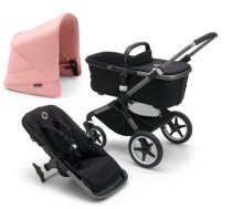 Bērnu rati 2in1 - Bugaboo Fox 5 Midnight black Bērnu rati 2in1 Grafīta rāmis + Jumts Morning Pink, base 8717447143178 + canopy 8717447143741, Bugaboo Bērnu Ratiņi 2in1, Ratiņi 2in1, Rati Bugababoo Fox