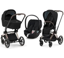 Bērnu rati 3in1 - Cybex Priam 4.0 + Cloud Z2 I-size Gold rose frame Deep Black Bērnu rati 3in1, Cybex Priam 4.0 3in1 + Cloud Z2 i-Size Deep Black, Bērnu rati 3in1