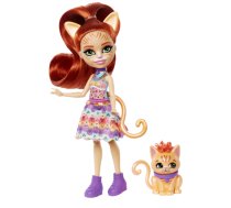 Barbie Lelles un aksesuāri - Enchantimals Tarla Orange Cat & Cuddler Lelle HHB91, 0194735063123, HHB91, Tarla Orange Cat & Cuddler Lelle