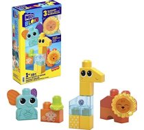 Konstruktori - Konstruktors Sensoru 15 el. Fisher Price Mega Bloks Rock N Rattle Safari HKN42, 0194735105038, Rock n’ Rattle Safari (OS), Konstruktors Fisher Price Mega Bloks Safari