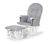 Šūpuļkrēsli māmiņai - Šūpuļkrēsls māmiņai CHILDHOME Round Beech Canvas grey, 5420007158040, GLIDING CHAIR ROUND CANVAS GREY+FOOTREST GLCHRCG, Šūpuļkrēsls māmiņai