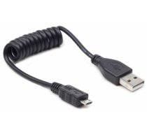 Gembird USB Male to MicroUSB Male Cable, 0.6m, Black, Coiled (CC-MUSB2C-AMBM-0.6M)