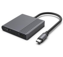 Gembird USB-C to HDMI + DP 4K 60Hz Docking Station, black, 18cm (A-CM-HDMIFDPF-01)