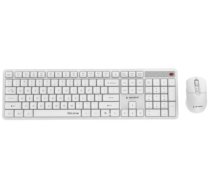 Gembird Keyboard and mouse desktop set, silent key, Pro, business, wireless, US, white (KBS-WMS-01-W)