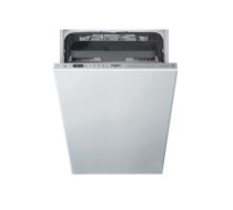 Whirlpool Dishwasher | WSIO 3T223 PCE X | Built-in | Width 45 cm | Number of place settings 10 | Number of programs 7 | Energy efficiency class E | Display | Inox (WSIO 3T223 PCE X)