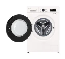 LG | Washing machine | F4X1009NWB | Energy efficiency class A | Front loading | Washing capacity 9 kg | 1400 RPM | Depth 55 cm | Width 60 cm | Display | LED | Steam function | Direct drive | Wi-Fi | White (F4X1009NWB)