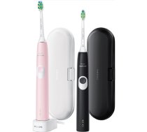 Philips Sonic Electric Toothbrush HX6800/35 ProtectiveClean 4300 Rechargeable  For adults Number of brush heads included 2 Number of teeth brushing modes 1 Sonic technology Black/Pastel Pink (HX6800/35)