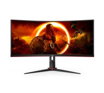 AOC | Gaming Monitor | CU34G2XP/BK | 34" | VA | 21:9 | 180 Hz | 1 ms | 3440 x 1440 pixels | 2 HDMI ports | Black (CU34G2XP/BK)
