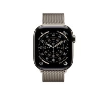 APPLE The Watch Series 11 GPS + Cellular smartwatch, 42 mm, with a natural titanium case and a natural Milanese loop band (MF8P4ET/A)