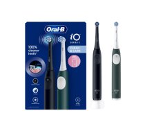 Oral-B Electric Toothbrush, Duo Pack | iO2 Series | Rechargeable | For adults | Includes 2 brush heads | 3 brushing modes | Night Black and Green Forest (iO2 Duo)