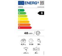 Gorenje | Washing Machine | W3NGPI62SBS | Energy efficiency class B | Front loading | Washing capacity 6 kg | 1200 RPM | Depth 47 cm | Width 60 cm | LCD | Steam function (W3NGPI62SBS)