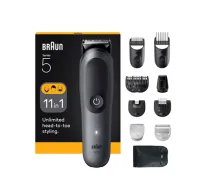 BRAUN 11-in-1 Grooming Kit | All-in-One Kit Series 5 AIO5560 | Cordless | 14 Length Settings | Grey/Black (AIO5560)