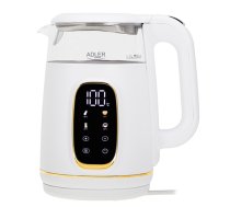 Adler Kettle with LED Display | AD 1305 | Electric | 2200 W | 1.7 L | Plastic | 360° Swivel Base | White/Gold (AD 1305wg)