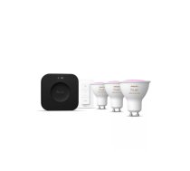 Philips Hue Starter set: 3 GU10 bulbs, a dimmer switch, Hue Bridge Pro | GU10 | Zigbee, Wi-Fi, Bluetooth (8720169374546)