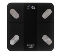 Adler Smart Bathroom Scale | AD 8186b | Maximum weight (capacity) 180 kg | Accuracy 100 g | Body Mass Index (BMI) measuring | Black (AD 8186b)