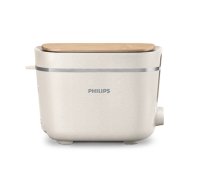 PHILIPS Toaster | HD2640/10 Eco Conscious Edition | 830 W Power | 2 Slots | Housing made of 100% Bio-based plastic | Silk White Matt (HD2640/10)