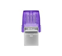 Kingston DataTraveler DT Micro Duo 3C 64 GB USB Type-C and Type-A Purple (DTDUO3CG3/64GB)