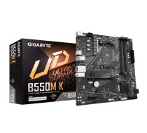GIGABYTE B550M K 1.0 Motherboard | AMD Processor Family | AM4 Processor Socket | DDR4 DIMM | 4 Memory Slots | Supported Hard Disk Drive Interfaces: SATA, M.2 | 4 SATA Connectors | AMD B550 Chipset | Micro ATX (B550M K)