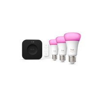 Philips Hue Starter set: 3 smart E27 bulbs, a dimmer switch, Hue Bridge Pro | E27 | White and colored light (8720169374508)