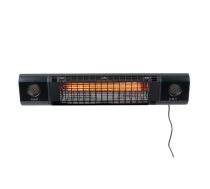 SUNRED Heater SOUND-2000W, Sun and Sound Ultra Wall Infrared 2000 W Black IP54 (SOUND-2000W)