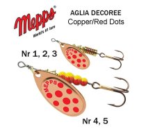 Vizulis rotējošais Mepps Aglia Copper/red dot 3.5 g