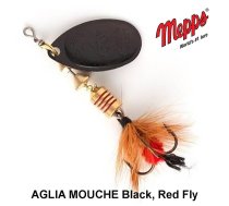 Rotējošais māneklis Mepps AGLIA MOUCHE Black, Red Fly 2.5 g