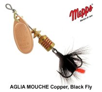 Rotējošais māneklis Mepps AGLIA MOUCHE Copper, Black Fly 1.5 g