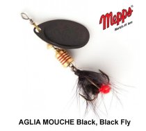 Rotējošais māneklis Mepps AGLIA MOUCHE Black, Black Fly 1.5 g