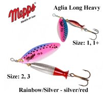 Rotējošais māneklis Mepps Aglia Long Heavy Rainbow/Silver-Silver 12 g