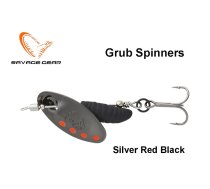 Rotējošais māneklis Savage Gear Grub Spinner Silver Red Black 2.2 g