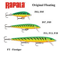 Ēsma Rapala Original Floating FT - Firetiger 7 cm