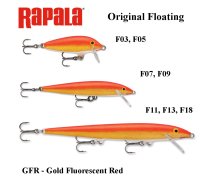 Ēsma Rapala Original Floating GFR - Gold Fluorescent Red 7 cm