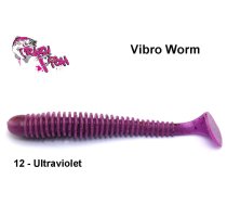 Mīkstās ēsmas Crazy Fish Vibro Worm Ultraviolet 5 cm