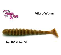 Mīkstās ēsmas Crazy Fish Vibro Worm UV Motor Oil 7.5 cm