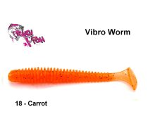 Mīkstās ēsmas Crazy Fish Vibro Worm Carrot 7.5 cm