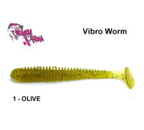 Mīkstās ēsmas Crazy Fish Vibro Worm Olive 5 cm