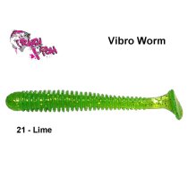 Mīkstās ēsmas Crazy Fish Vibro Worm Lime 7.5 cm