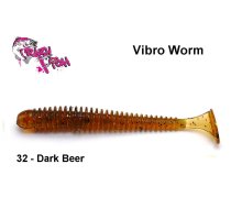 Mīkstās ēsmas Crazy Fish Vibro Worm Dark Beer 7.5 cm