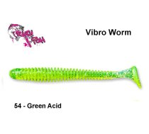 Mīkstās ēsmas Crazy Fish Vibro Worm Green Acid 7.5 cm