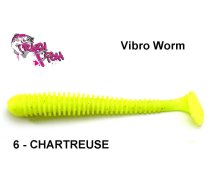 Mīkstās ēsmas Crazy Fish Vibro Worm Chartreuse 7.5 cm