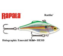 Ēsma Rapala Rattlin RNR Holographic Emerald Shad 4 cm