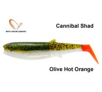 Silikona mānekļis Savage Gear Cannibal Olive Hot Orange 12.5 cm