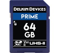 Delkin Devices Prime SDXC 64GB 1900x 300/100 MB/s Class 10/U3/V60 (DDSDB190064G)