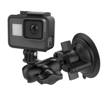 Ram Mounts RAM Twist-Lock Suction Cup Mount with Short Double Socket Arm & Universal Action Camera Adapter (RAM-B-166-A-GOP1U)